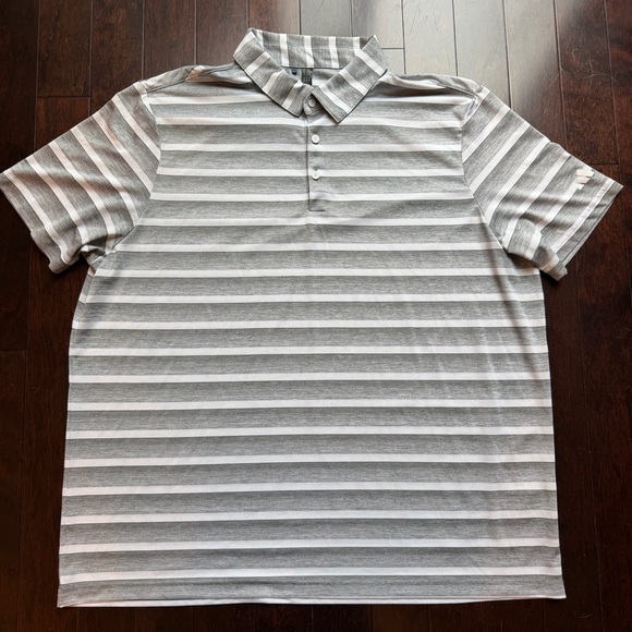 adidas Other - adidas Men's Gray White Striped Golf Polo Size XXL 2XL